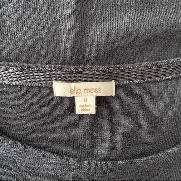 Ella Moss Black Cold Shoulder Knit Top with Sheer Sleeves Size M - Picture 8 of 9